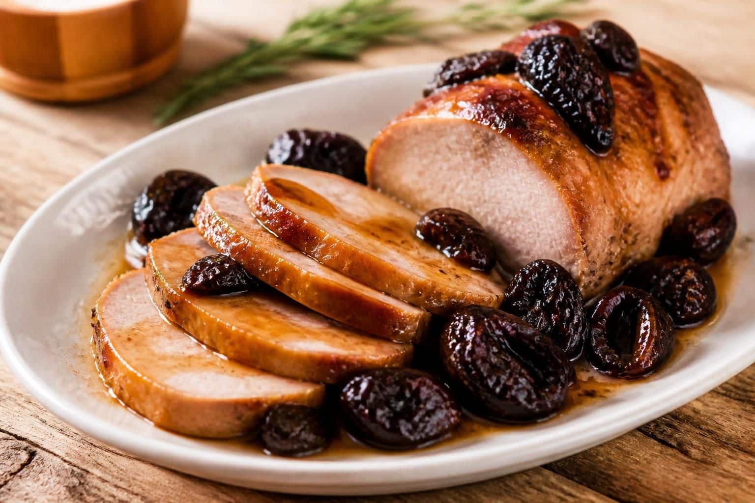 découvrez notre recette facile et rapide de rôti de porc aux pruneaux, un plat savoureux et tendre parfait pour un repas convivial.